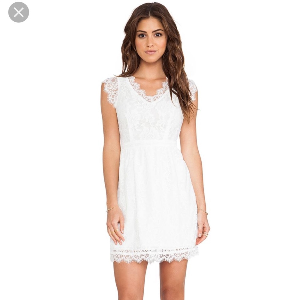 MM Couture eyelash lace white dress XS